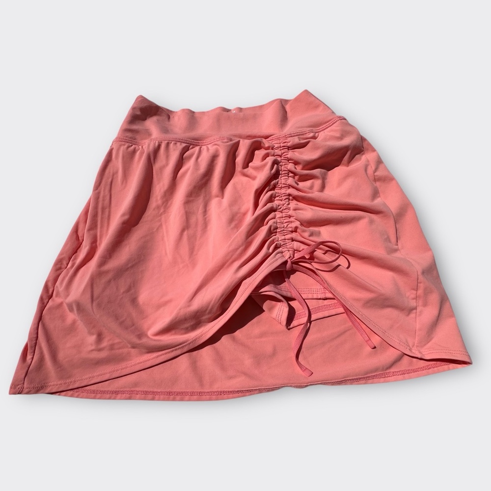 JoyLab Coral Pink Side Cinch Ruched Activewear Skort built-in shorts Size XS